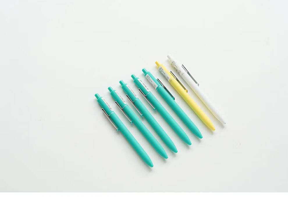 色彩美丽流线型简约中性笔磨砂笔杆金属笔夹小清新学生用水笔可爱创意