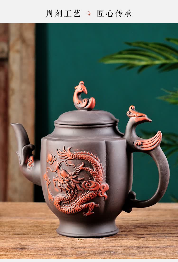 东茶西壶云南建水紫陶茶壶特大号容量紫砂壶朱泥泡茶器中式泡茶壶家用
