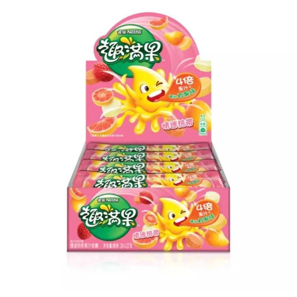 趣满果果汁软糖雀巢nestle趣满果情迷热带混糖果果汁软糖即食花心杂果