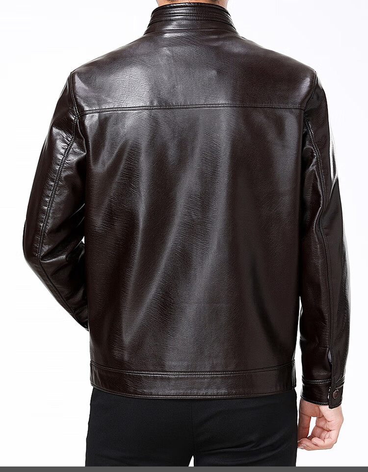 罗蒙品牌【旗舰官方店】海宁皮衣男中年皮夹克男加绒中老年爸爸装皮