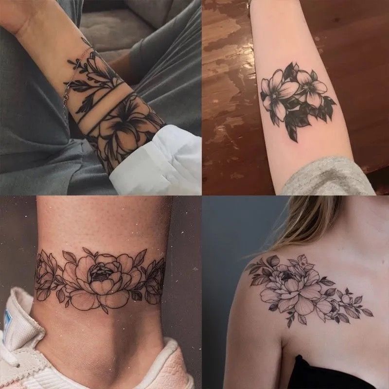 uhfq花臂纹身贴花防水性感仿真胸口锁骨半臂彩绘女刺青网红纹身贴