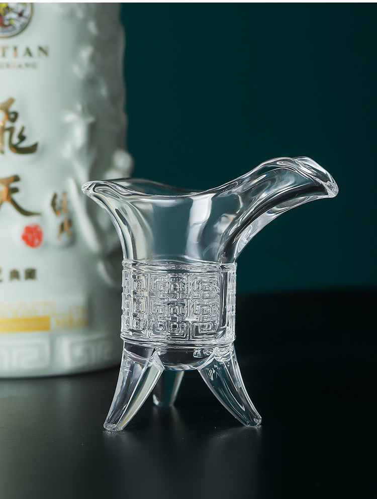 子弹杯 白酒品鉴杯爵杯酒樽三足一口杯玻璃创意白酒杯套装家用仿古二