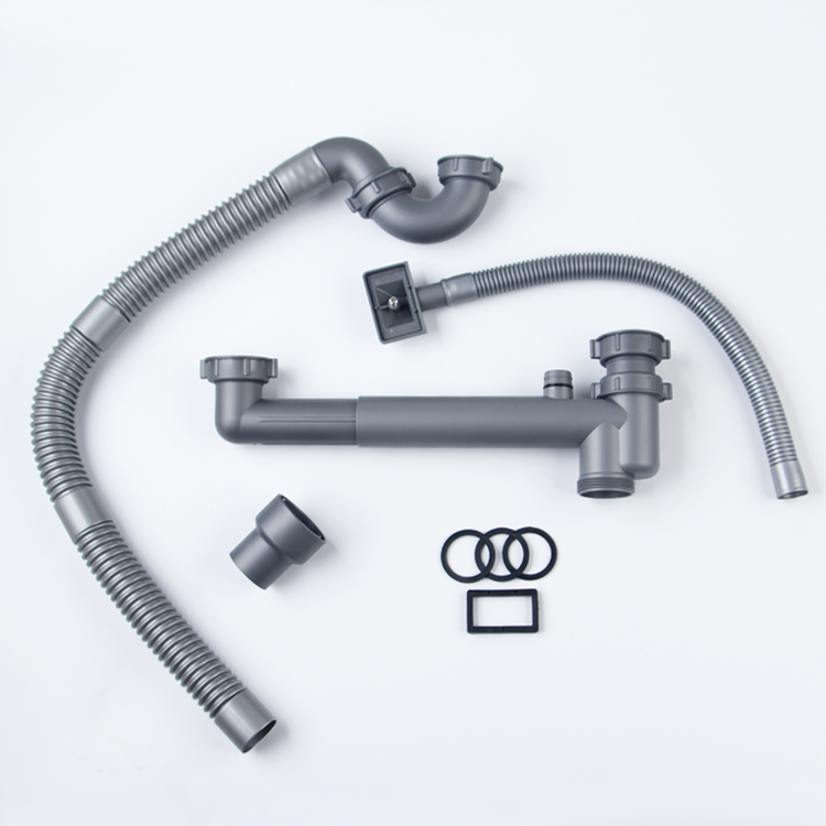 威朗厨房水槽洗菜盆下水管配件洗碗池双槽排水管道臭下水器套装114114