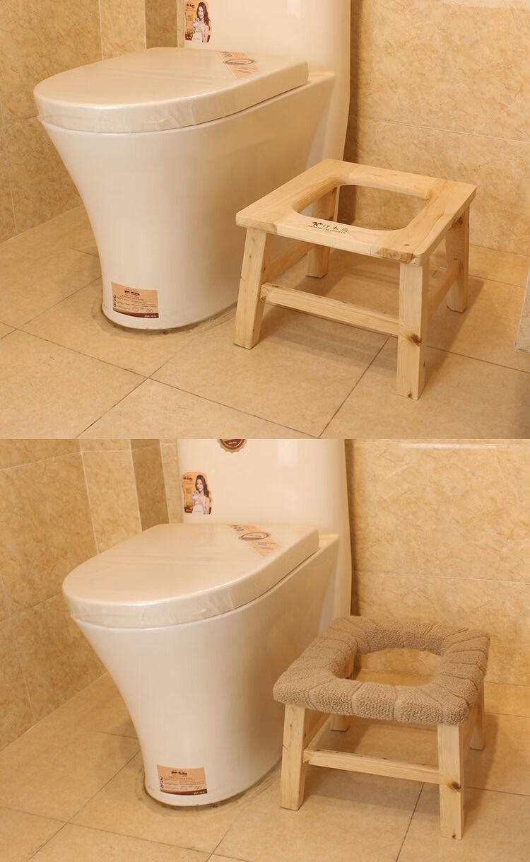 岙筱坐便蹲便器坐架老人病人坐便凳子u型孕妇凳实木厕所蹲坑椅子 高