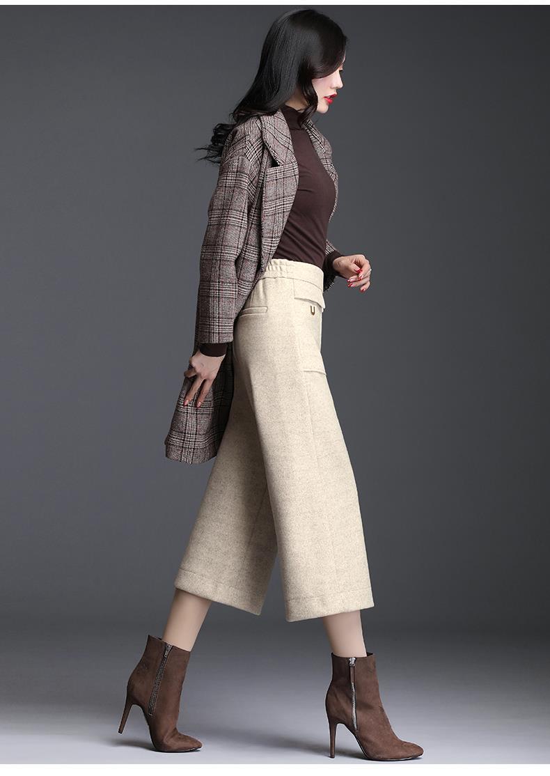 阔腿裤加厚高腰垂坠感宽松直筒裤潮秋冬季新款女式女士韩版显瘦显高