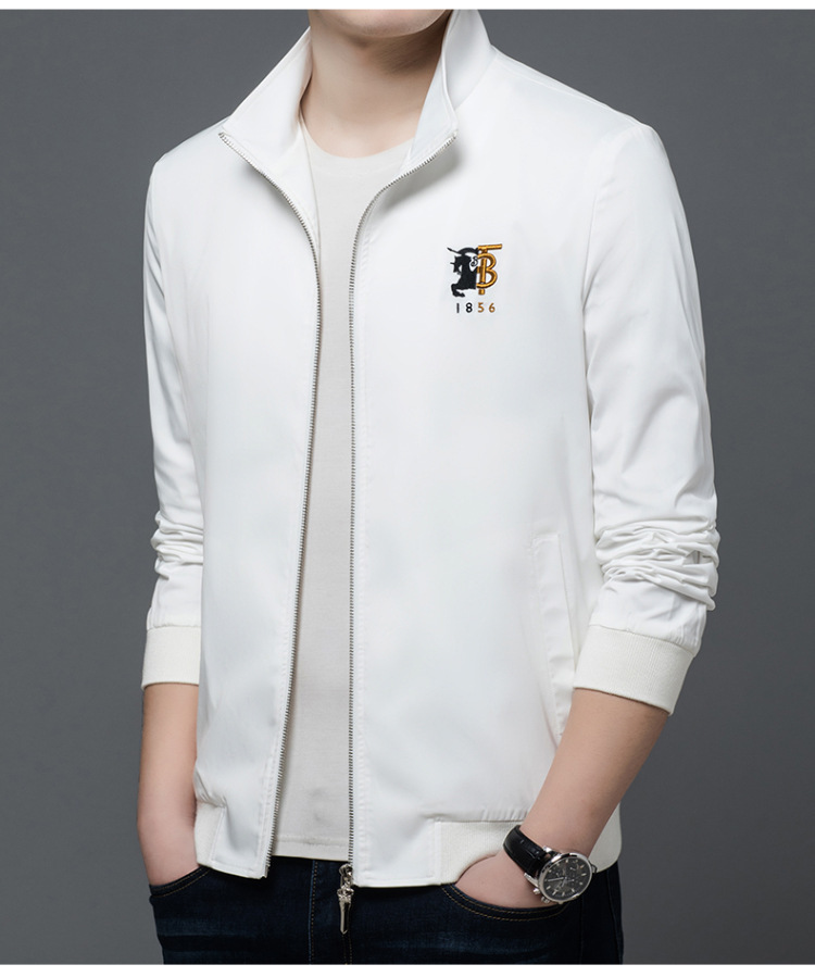 dk品牌高档男装夹克男外套2022春秋新款男士韩版休闲刺绣立领外套中