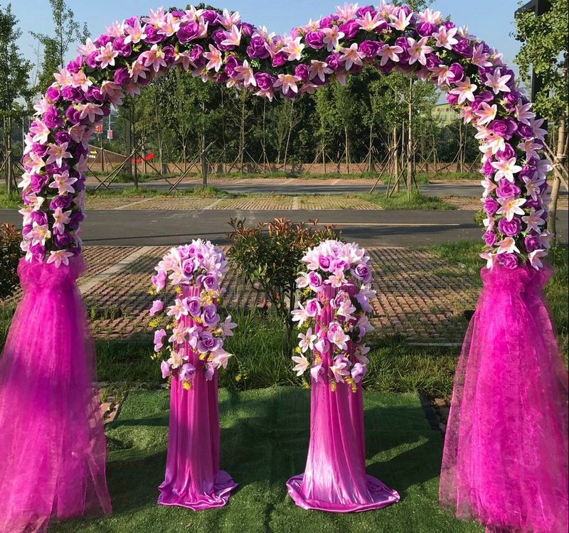 蝴蝶萱繁佩婚庆拱门结婚花门绢花拱门开业庆典活动布置喜庆花架铁艺
