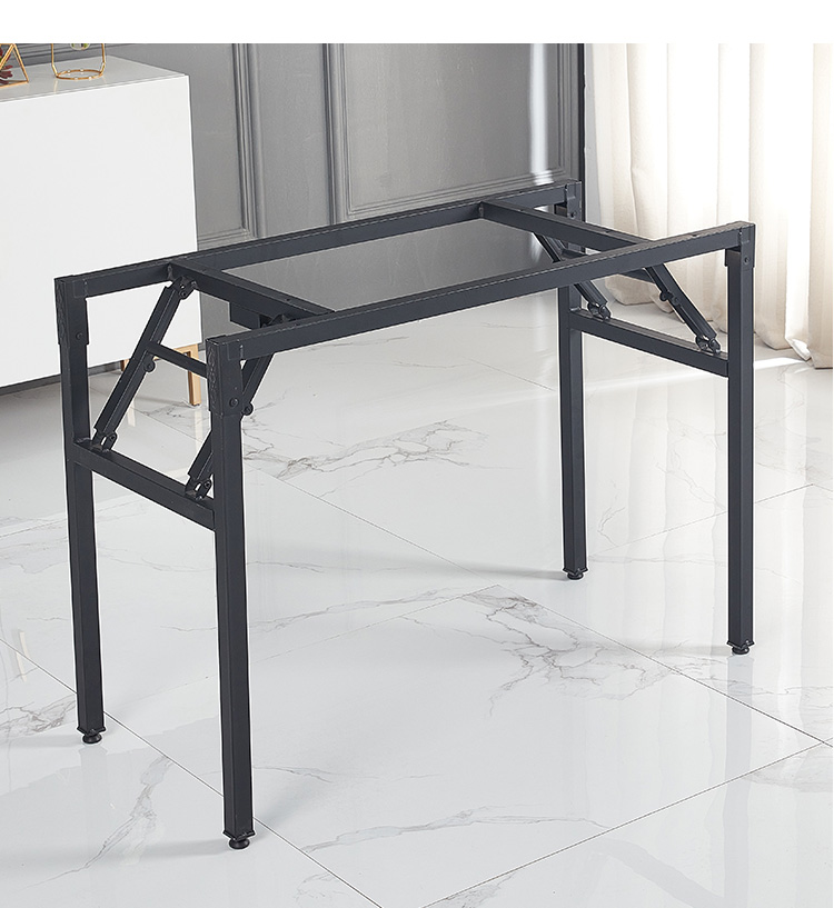 圆桌餐桌腿折叠架子酒店饭店桌脚金属加厚加固四方折叠腿圆形桌腿夏力