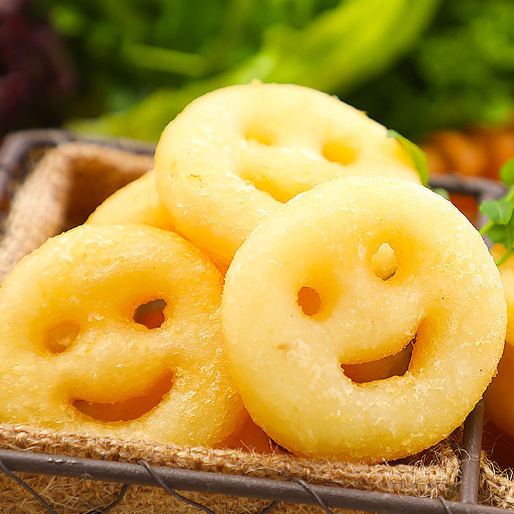 蓝顿旭美开心薯笑脸薯 冷冻薯条油炸小吃半成品开心薯 肯德基细薯条4