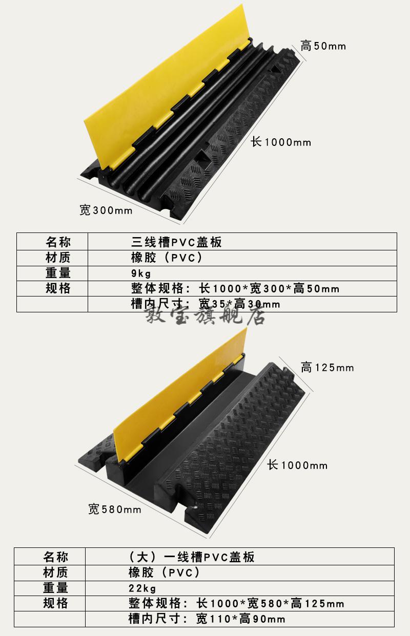 線槽減速帶橡膠pvc電纜保護槽壓線板室內戶外地面線槽橡膠蓋線板大一