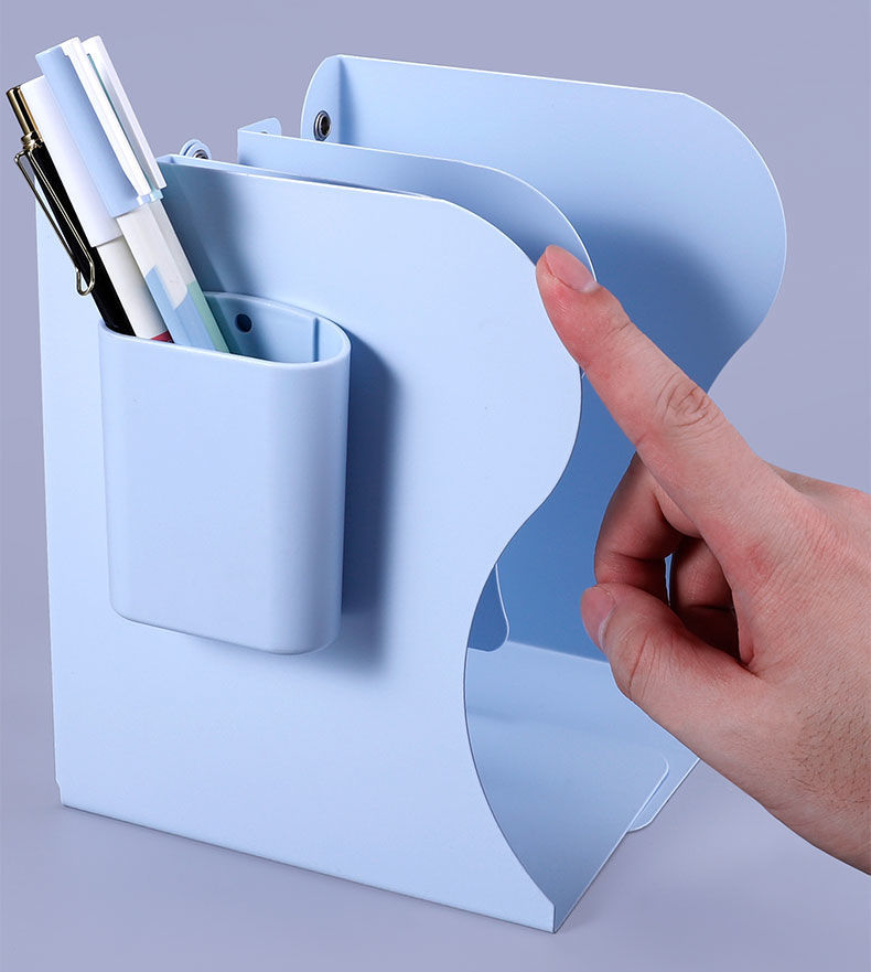 精选可伸缩书立架学生韩版书立简约镂空书挡板高中生桌上收纳金属书架