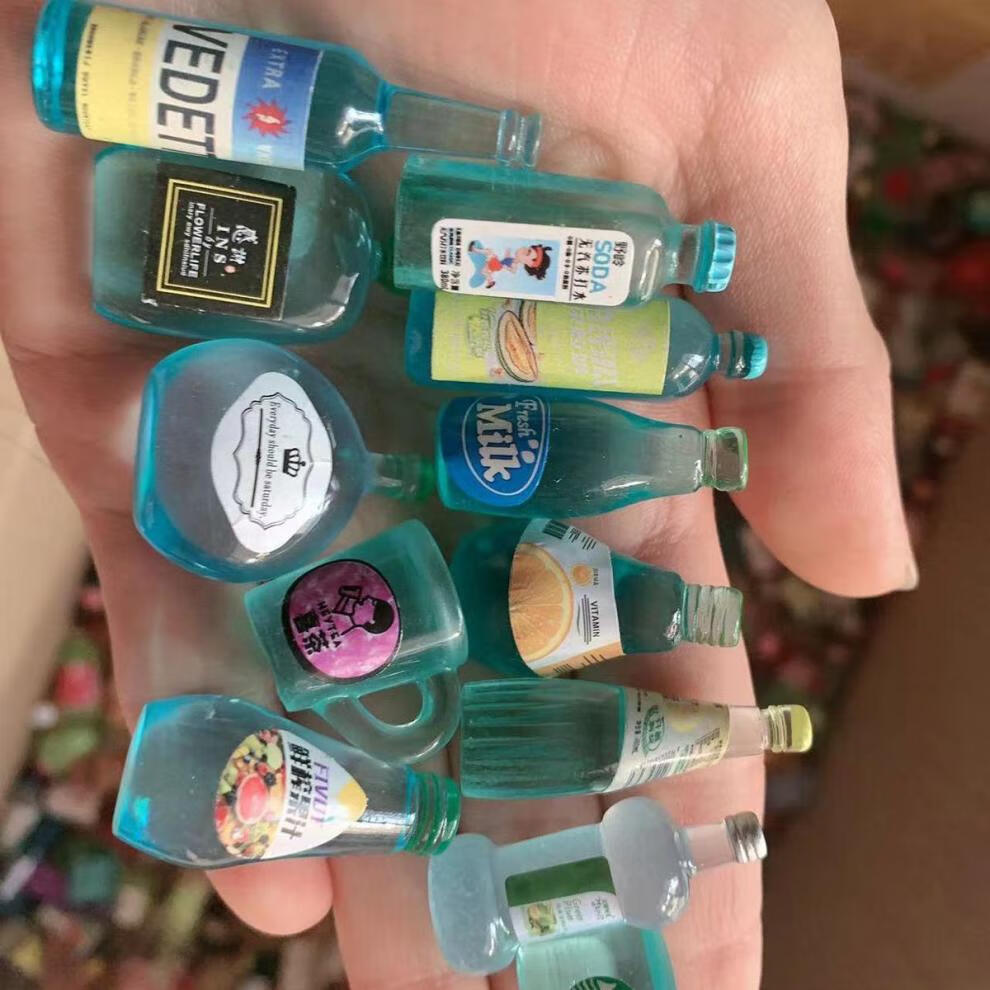 迷你小酒瓶玩具diy创意小酒瓶小夜灯摆件迷你卡通配饰手工led装饰品送