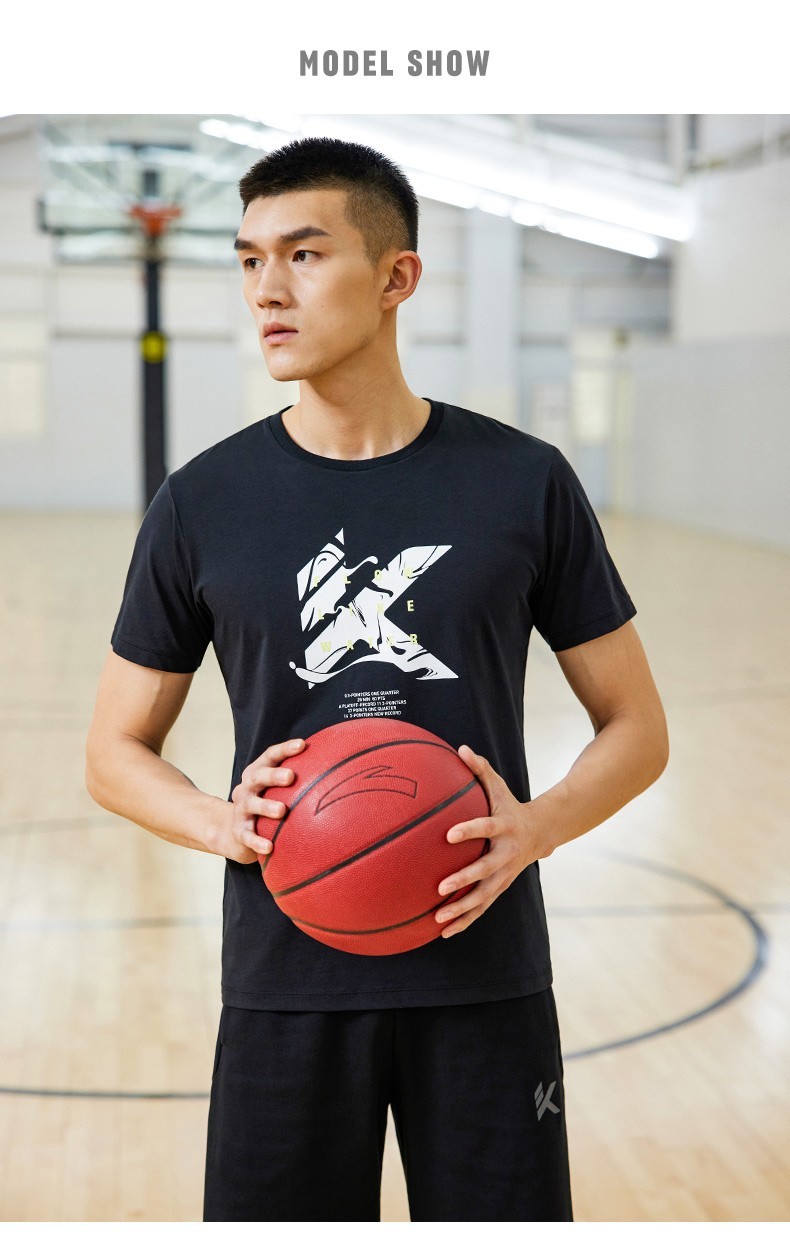 安踏kt短袖男夏季新品汤普森篮球t恤运动体恤透气半袖1521211113基础