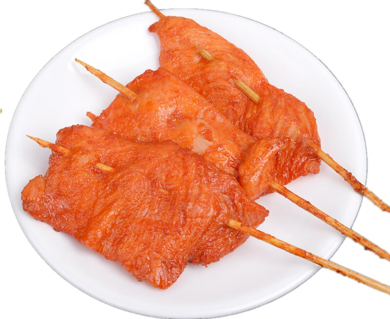 果亦橙 里脊肉 新鲜冷冻 大里脊肉片手抓饼里脊串油炸铁板 50串【图片