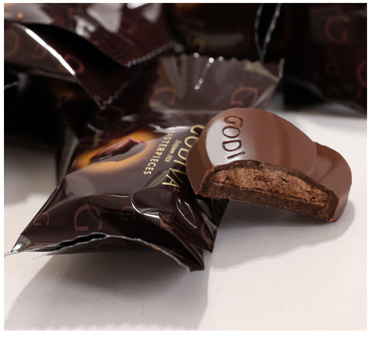 godiva歌帝梵白袋黑巧克力软心形夹心丝滑混合口味巧克力黑巧421g2