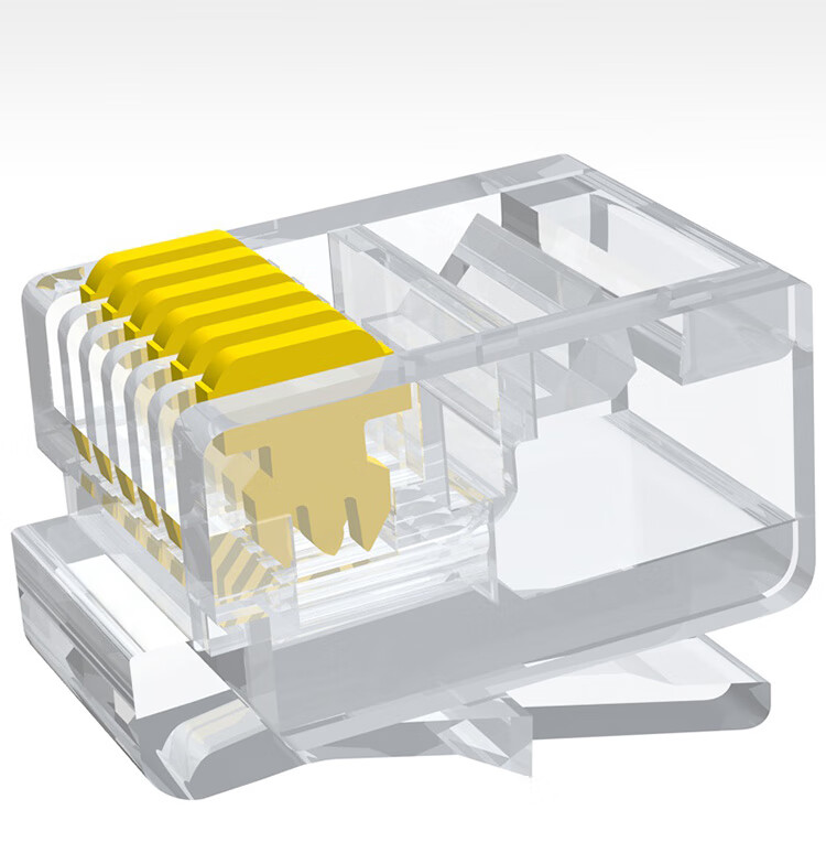 100颗rj116芯电话线水晶头rj126p6c数控设备连接插头六4芯2芯30颗6p6