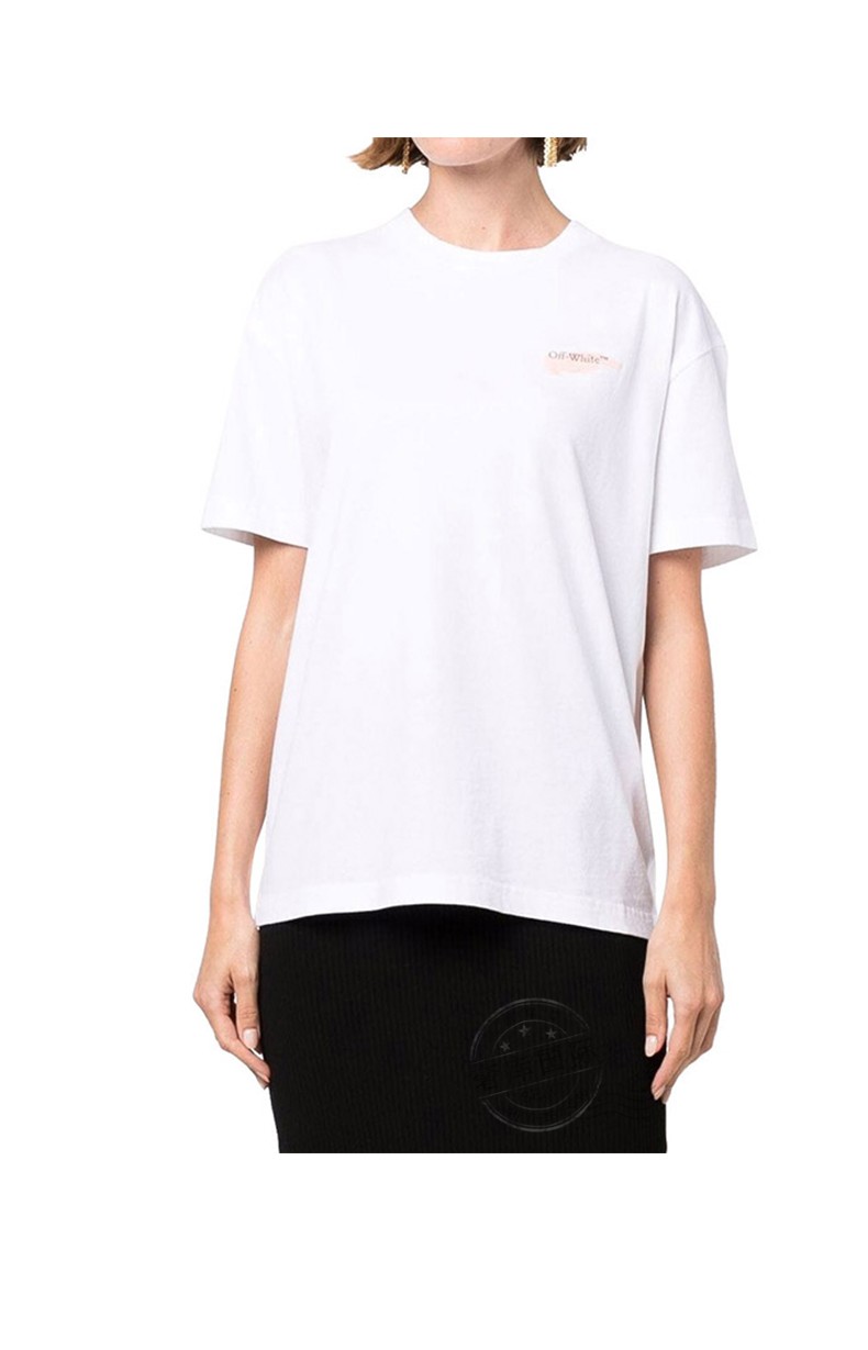 off-white女士t恤箭头条纹印花夏季圆领短袖owaa089f21je r003 0130