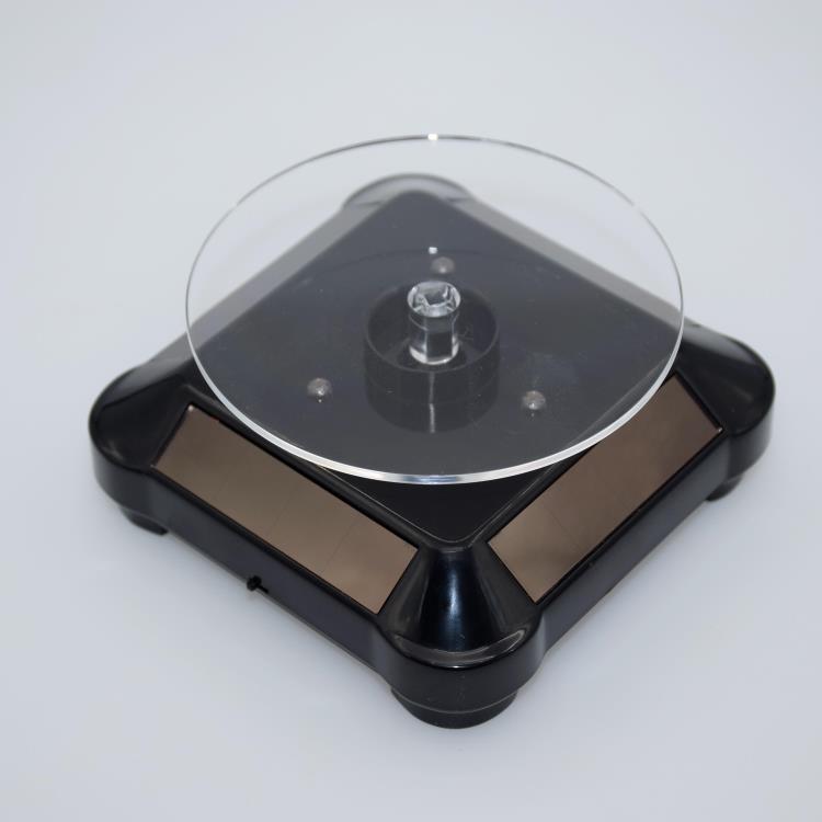 太阳能转盘展示架自动旋转托盘旋转台货架玉器珠宝首饰手串展示台金色