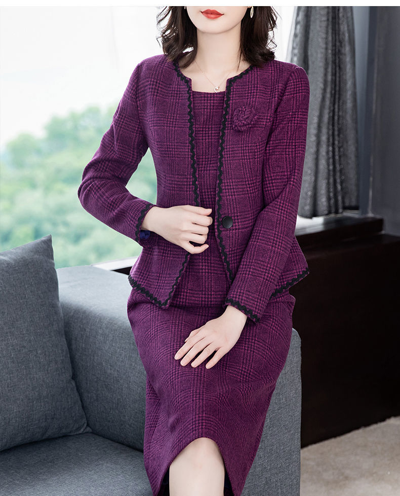 喜婆婆婚宴时尚礼服两件套秋冬季小个子婚礼妈妈装贵婚礼服40岁春节