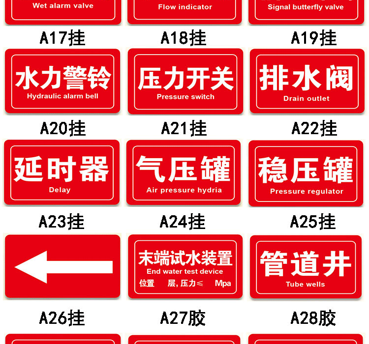 旺月嵐山wangyuelanshan消防泵房標識牌閥門水泵接合器結合室外消火栓