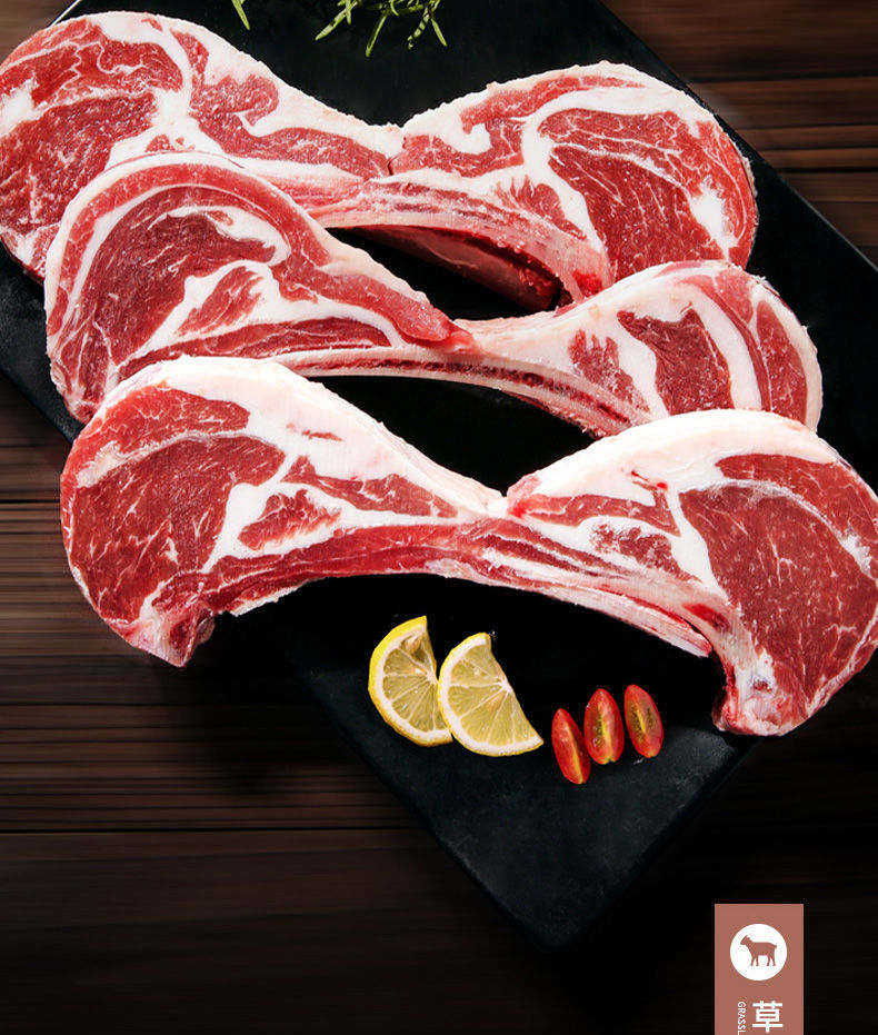 法式羊排冷冻新鲜羊肉西餐烧烤半成品食材羊扒小切12肋3斤精品法排