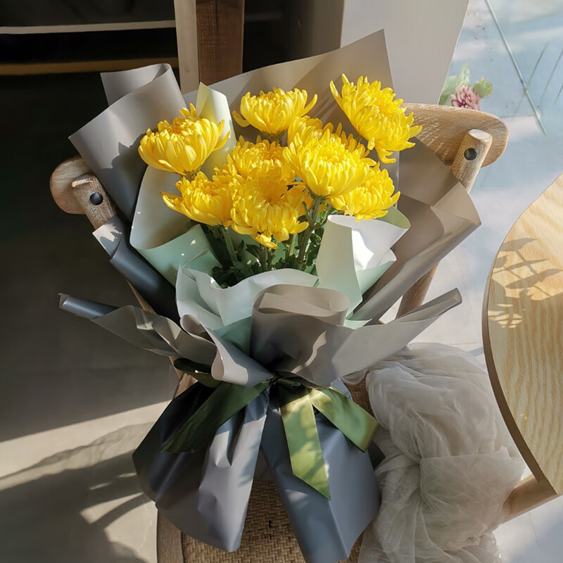 钰尚清明节黄白菊花花束扫墓祭奠祭祀悼念鲜花速递同城北京上海配送店