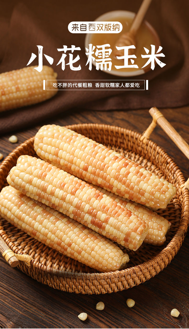 西双版纳小花糯玉米 云南西双版纳香糯小玉米 即食速食真空包装小花糯