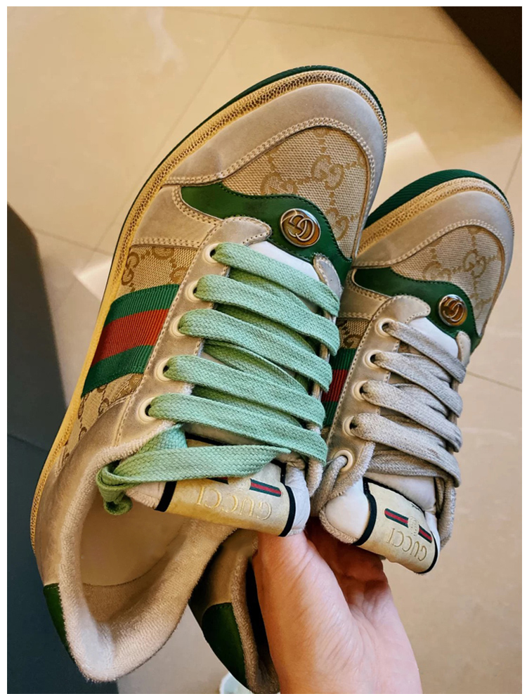 适配gucci古驰酷奇脏脏鞋小脏鞋鞋带男女板鞋纯棉深紫红蓝绿米色杏色