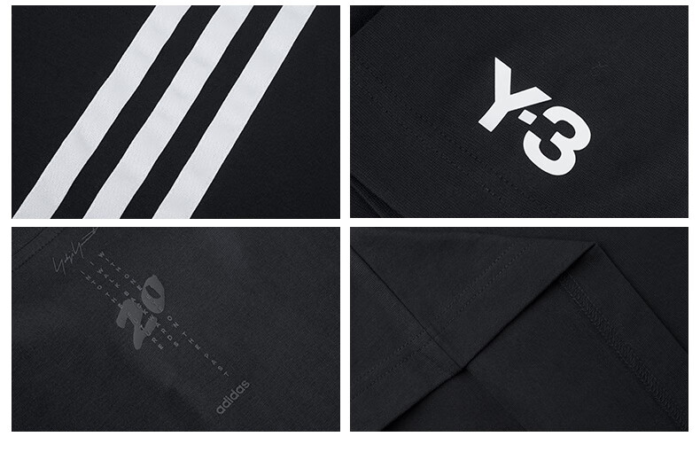 y-3t恤 22年春夏新款经典条纹字母logo印花全棉短袖t恤 奢侈品男装