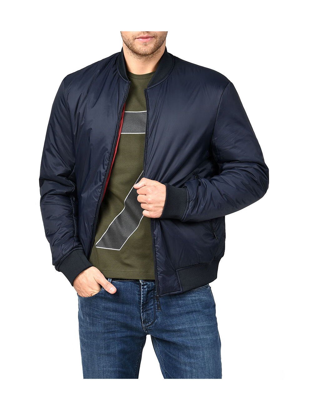 emporioarmani阿玛尼男装新款男士飞行夹克棉上衣两面穿外套6z1b961