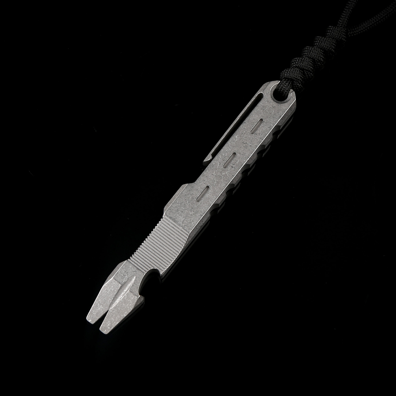 tc4钛合金撬棍撬棒户外求生存防身酷棍edc多功能工具开瓶器沧沧石洗