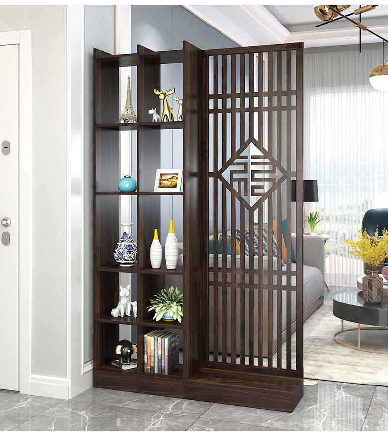 圣垛山新中式屏风隔断墙装饰客厅实木镂空玄关柜遮挡卧室内进门房间
