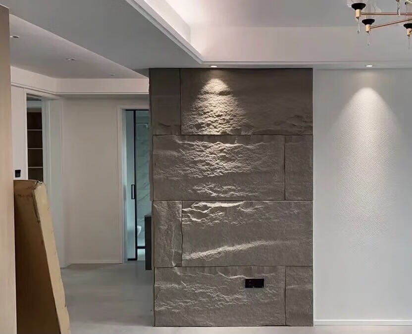 仿真石背景墙轻陶石pu石皮轻质仿真蘑菇石材毛石岩壁人造自然面岩石