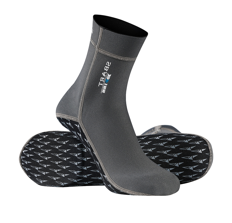 3mm潜水袜女男加厚保暖泳袜防寒游泳沙滩袜脚蹼长筒浮潜袜 056黑色 l