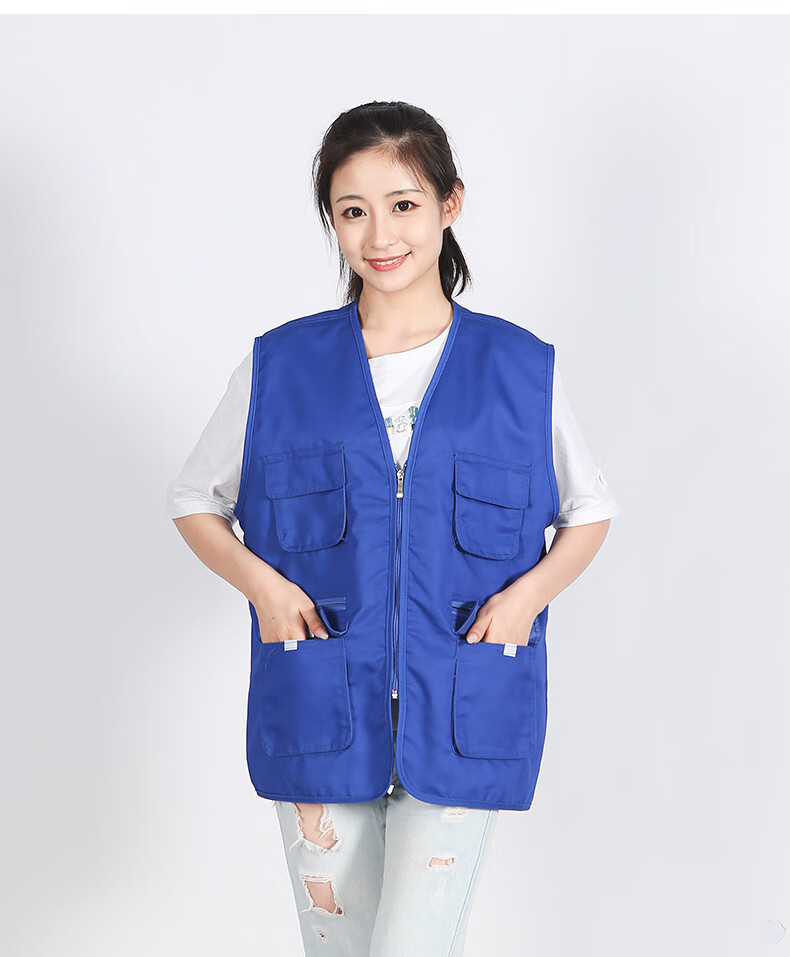 志愿者马甲定制印logo摄影导演记者工作服定做印字多口袋马夹订做灰色