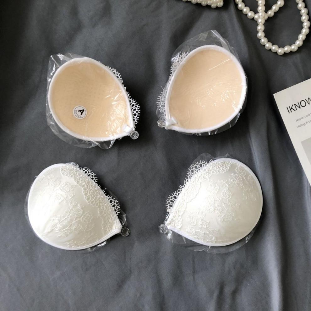蕾丝胸贴婚纱用乳贴硅胶隐形文胸女士聚拢上托无肩带内衣抹胸白色d杯