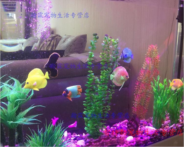 魚缸造景仿真熒光金魚水族箱裝飾假魚塑料會遊動夜光觀賞魚帶吸盤獅子