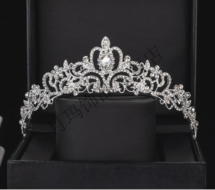 黑色皇冠女十八岁成人礼头饰新娘拍照生日礼物18岁成年王冠帽bg02