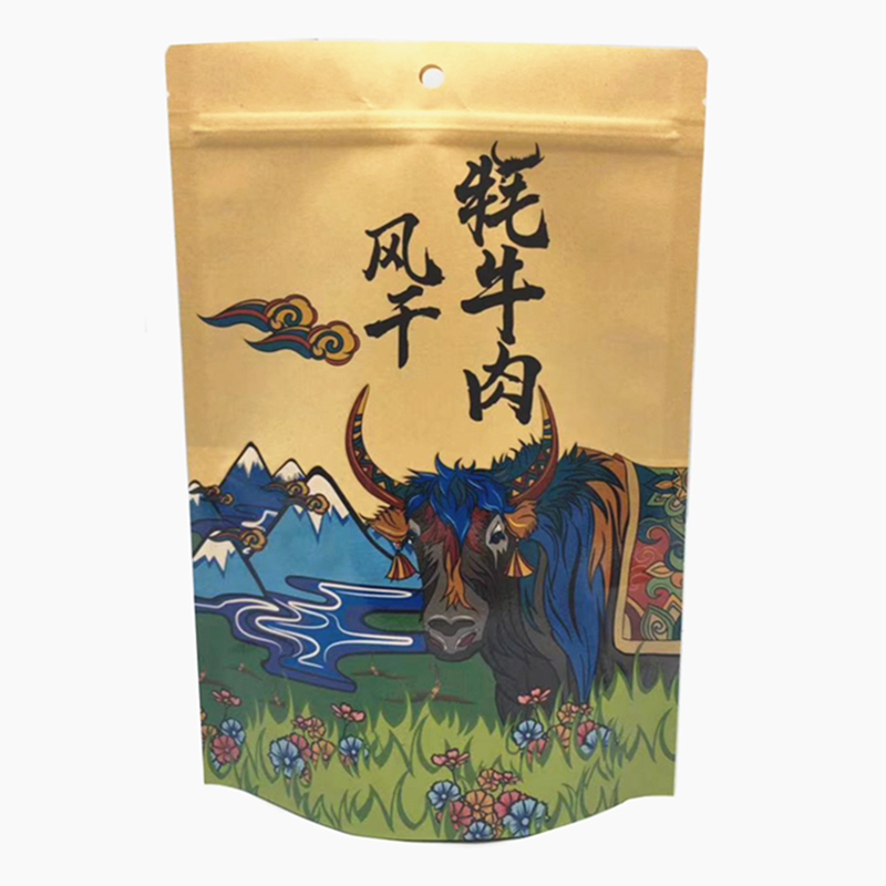 风干手撕牦牛肉干纸袋子食品包装袋外袋礼品袋开窗牛皮纸袋自封包装袋