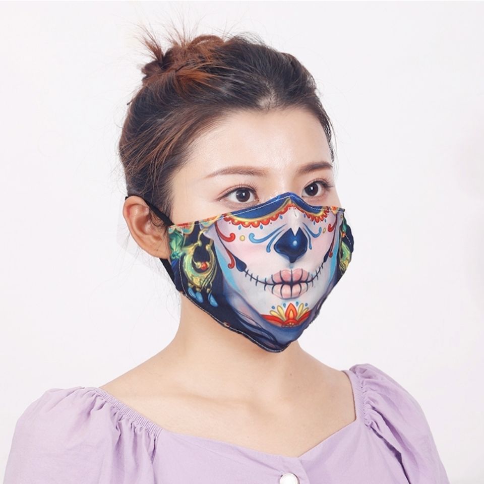 万圣节口罩万圣节搞怪口罩骷髅头表情小丑动创意男女学生个性口罩嘴唇