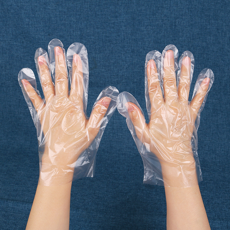 一次性手套食品餐饮薄膜透明加厚塑料手套龙虾手套美容手膜手套 标准