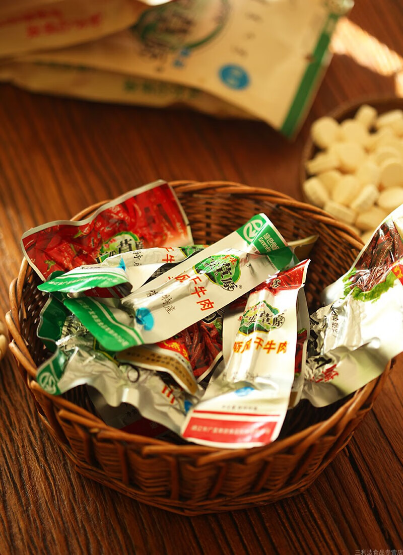 9折广发草原牛肉干内蒙古风干牛肉手撕特产美食通辽零食250g装散装