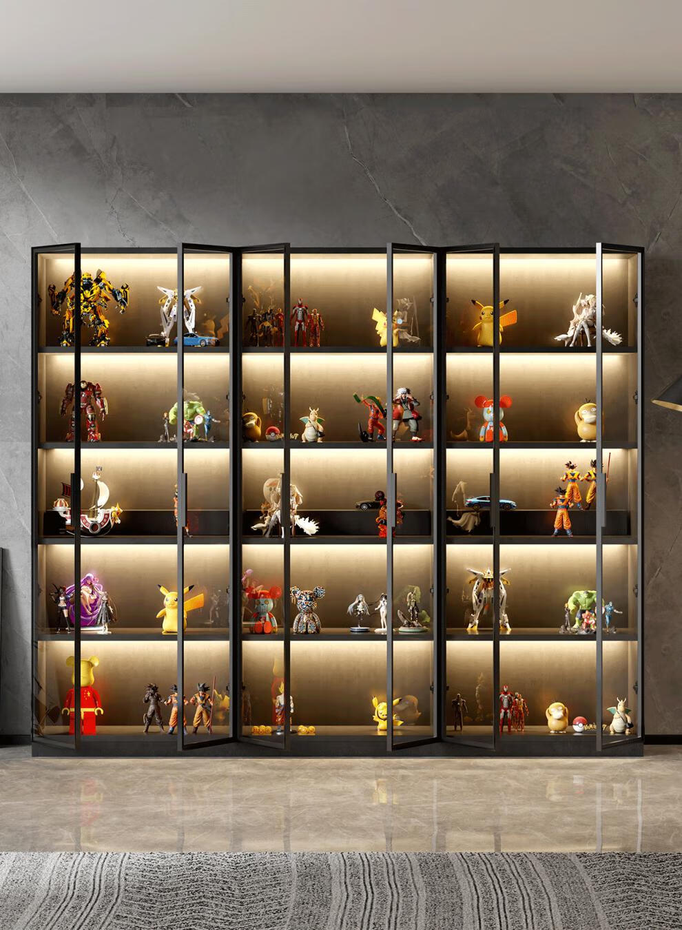 展示柜乐高收纳轻奢雕像模型柜产品陈列玻璃门储物架gk玩具柜定制太空