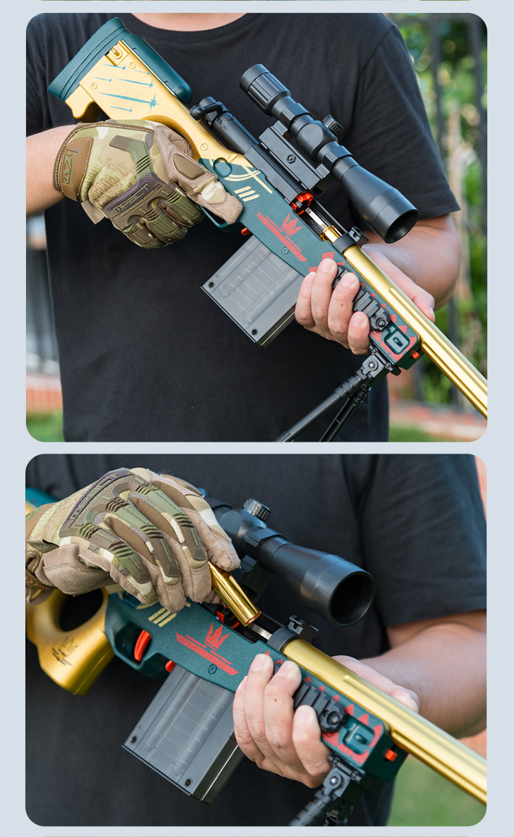 乐高lego官方awm可抛壳软弹枪儿童男孩玩具枪仿真大号小孩98k吃鸡枪全