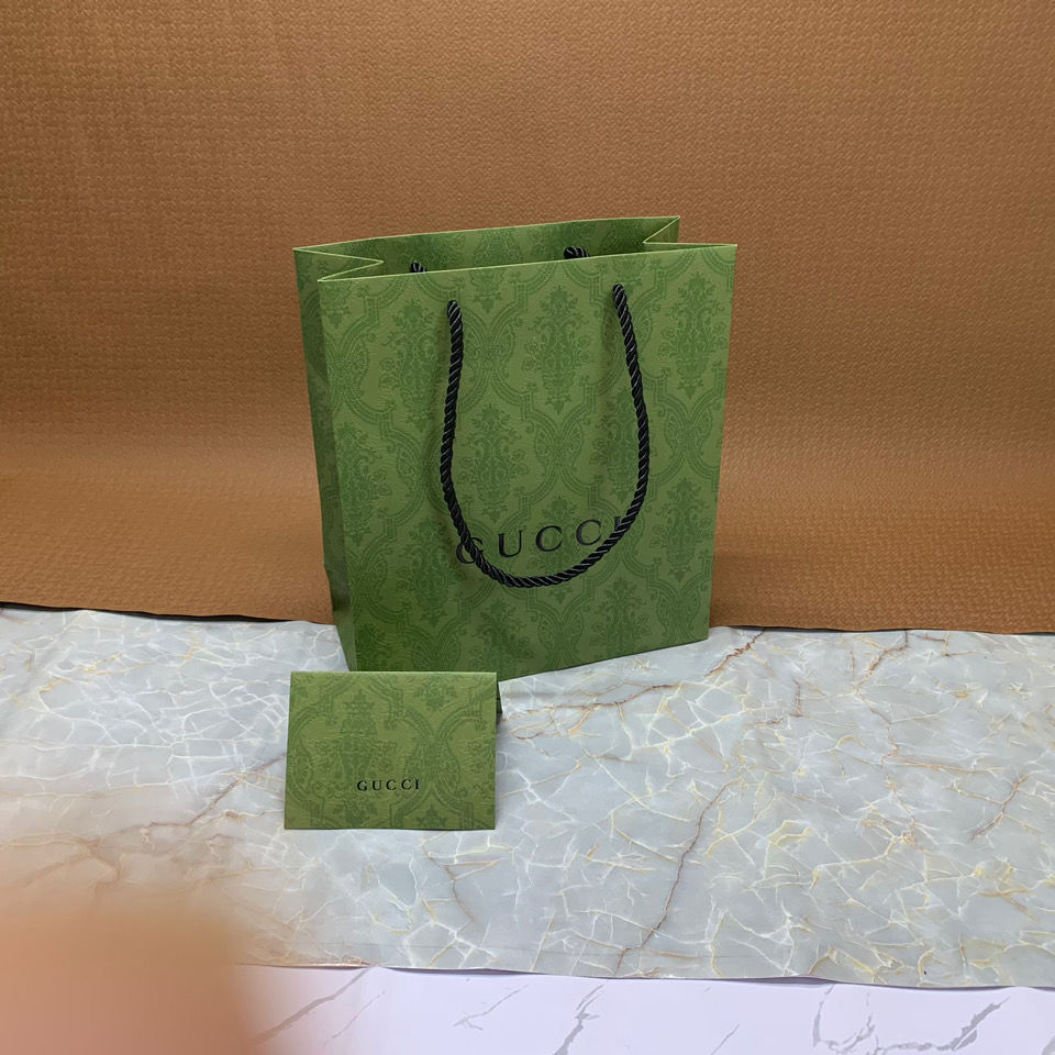 手提袋纸质古奇酷奇绿色纸袋香水袋口红袋包装袋手提袋压缩袋子围巾袋