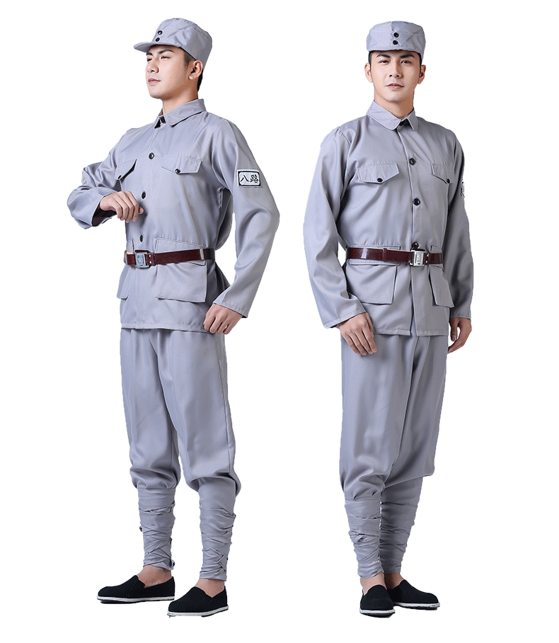 八路军红军演出服成人军装男女舞台话剧战新四军儿童小红军衣服 棉麻