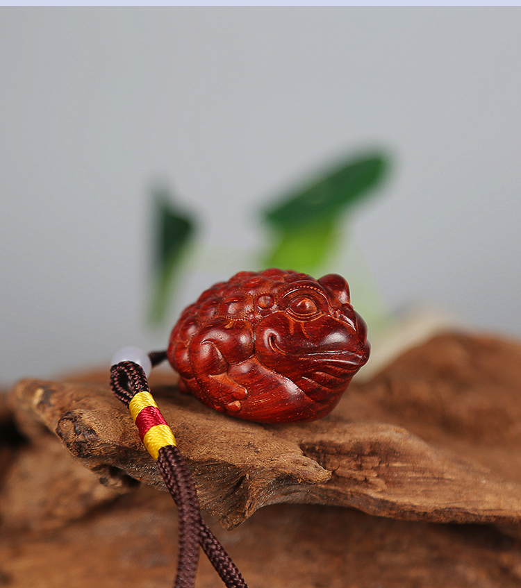 东专柜印度木三足金蟾吊坠挂件随身文玩把玩物件手玩把件 4.5cm*3.