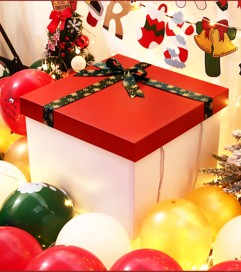 礼物箱子大号超大圣诞节礼物盒空盒子大号箱子包装礼品盒平安夜礼盒零
