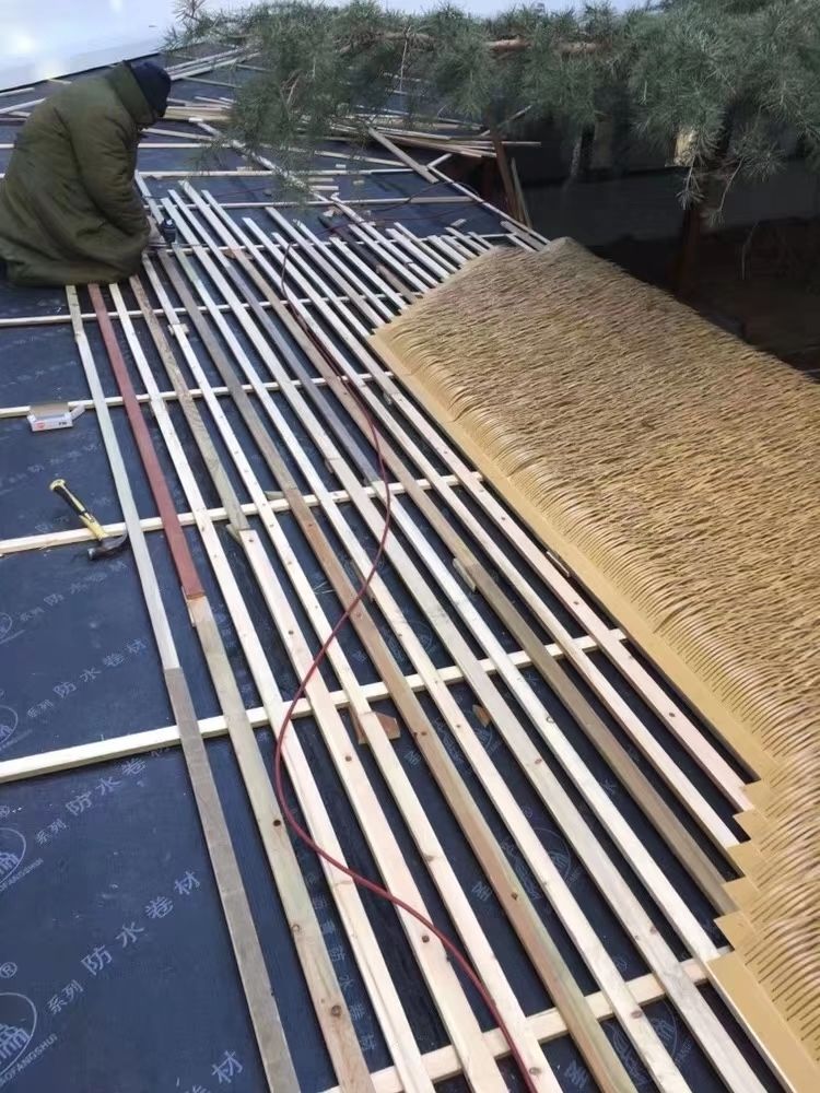 铝制茅草金属假茅草人造仿真铝合金稻草园林景观茅草瓦防火腐烂卫亮