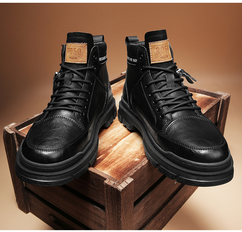 法唯莎fawwesa高端品牌轻奢马丁靴男高帮冬季男鞋英伦风皮靴男士鞋子